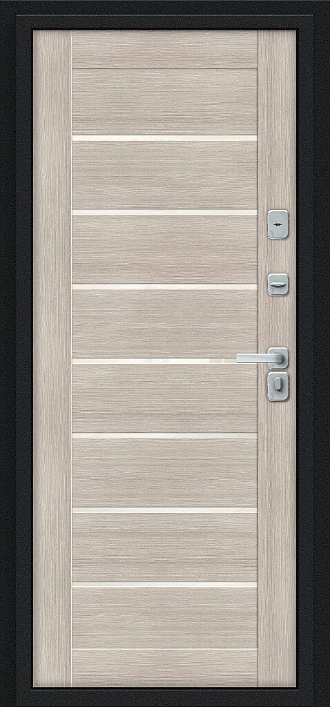 Входная дверь Thermo Техно Декор-2 Букле черное/Cappuccino Veralinga BR5309 внутренняя сторона